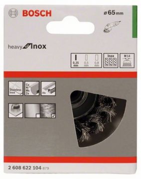 Щетка чашечная из нержавеющей стальной проволоки Bosch Heavy for Inox Ø 65x0.35 мм