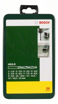 Набор сверл по металлу Bosch HSS-R, 25 шт