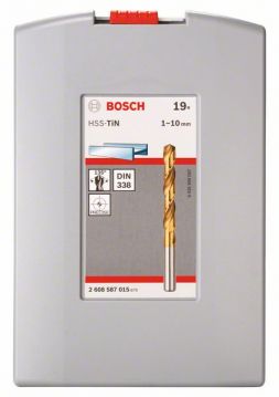 Набор сверл по металлу Bosch HSS-TiN ProBox, 19 шт