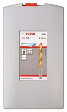 Набор сверл по металлу Bosch HSS-TIN ProBox, 25 шт