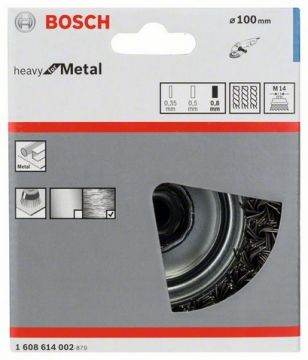 Щетка чашечная из стальной проволоки Bosch Heavy for Metal Ø 100x0.8 мм