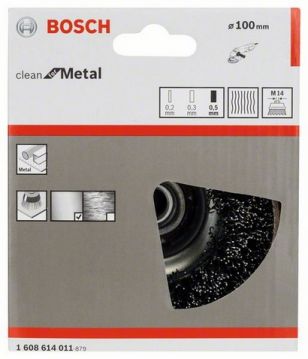 Щетка чашечная из стальной проволоки Bosch Clean for Metal Ø 100x0.5 мм