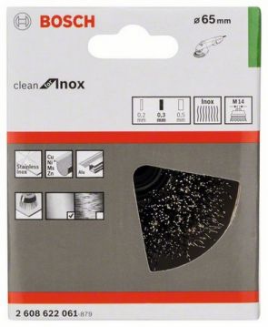 Щетка чашечная из нержавеющей стальной проволоки Bosch Clean for Inox Ø 65x0.3 мм