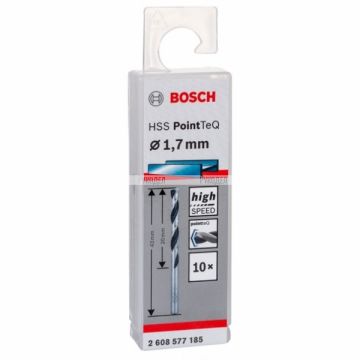 Сверло по металлу Bosch HSS-PointTeQ 1,7 x 43 мм, 10 шт