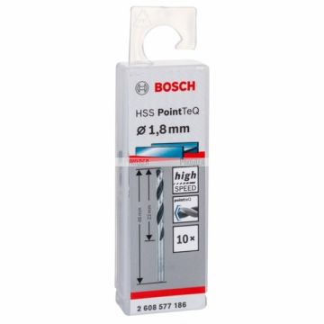 Сверло по металлу Bosch HSS-PointTeQ 1,8 x 46 мм, 10 шт