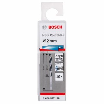 Сверло по металлу Bosch HSS-PointTeQ 2 x 49 мм, 10 шт