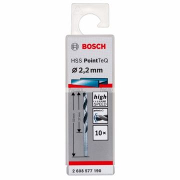 Сверло по металлу Bosch HSS-PointTeQ 2,2 x 53 мм, 10 шт
