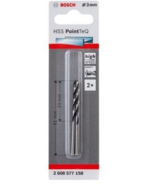 Сверло по металлу Bosch HSS-PointTeQ 3 x 61 мм, 2 шт