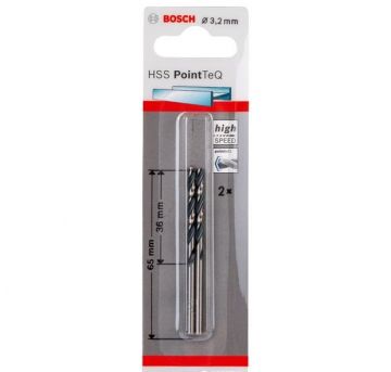Сверло по металлу Bosch HSS-PointTeQ 3,2 x 65 мм, 2 шт