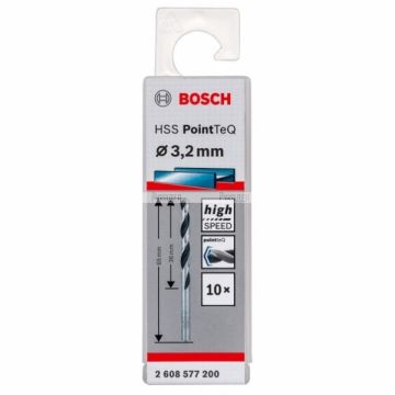 Сверло по металлу Bosch HSS-PointTeQ 3,2 x 65 мм, 10 шт