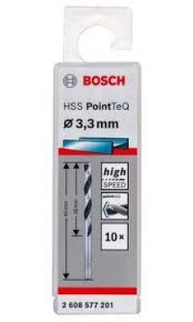 Сверло по металлу Bosch HSS-PointTeQ 3,3 x 65 мм, 10 шт