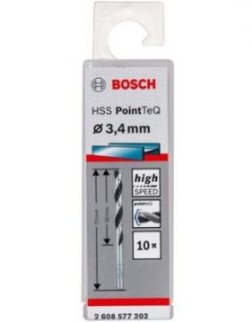 Сверло по металлу Bosch HSS-PointTeQ 3,4 x 70 мм, 10 шт