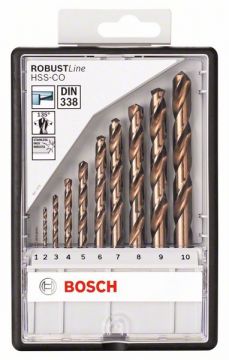 Набор сверл по металлу Bosch Robust Line HSS-Co, 10 шт
