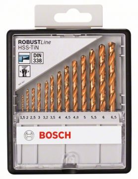 Набор сверл по металлу Bosch Robust Line HSS-TiN, 13 шт