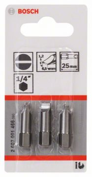 Бита Bosch Extra-Hart S1.2x6.5 мм x 25 мм, 3 шт