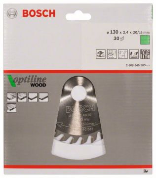 Пильный диск Bosch Optiline Wood 130 x 20/16, Z30