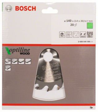 Пильный диск Bosch Optiline Wood 140 x 20/12.75, Z20