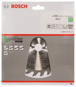 Пильный диск Bosch Optiline Wood 140 x 20/16, Z24