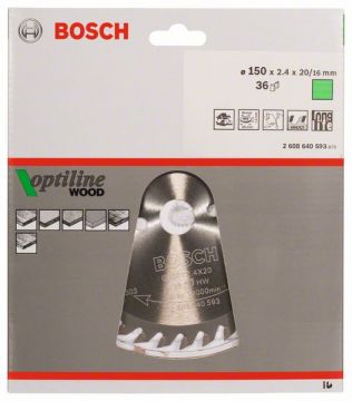 Пильный диск Bosch Optiline Wood 150 x 20/16, Z36