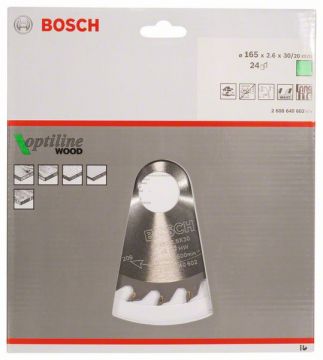 Пильный диск Bosch Optiline Wood 165 x 30/20, Z24
