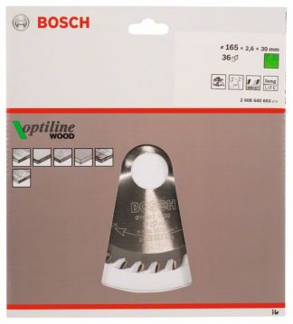 Пильный диск Bosch Optiline Wood 165 x 30/20, Z36