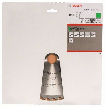 Пильный диск Bosch Optiline Wood 254 x 30 x 2 мм, Z40