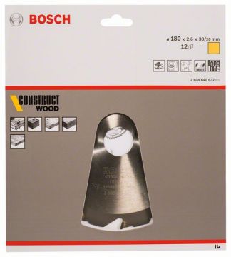 Пильный диск Bosch Construct Wood 180х30/20, Z12