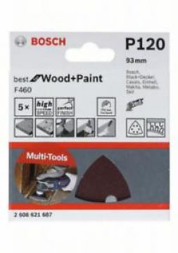 Шлифлист Bosch Best for Wood and Paint 93 мм, P 120, 5 шт