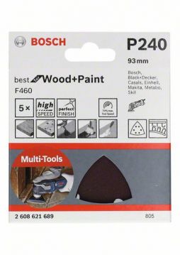 Шлифлист Bosch Best for Wood and Paint 93 мм, P 240, 5 шт