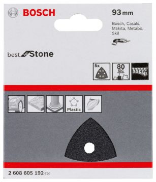 Шлифлист Bosch Best for Coatings and Composites 93 мм, P 80, 5 шт