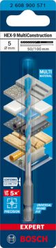 Сверло универсальное Bosch EXPERT HEX-9 MultiConstruction 5x100 мм