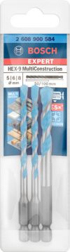 Набор сверл универсальных Bosch EXPERT HEX-9 Multi Construction 5/6/8 мм, 3 шт