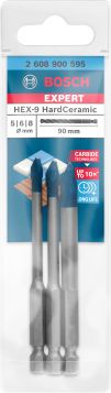 Набор сверл по стеклу и керамике Bosch EXPERT HEX-9 HardCeramic, 3 шт