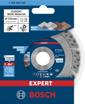 Алмазный отрезной круг универсальный Bosch EXPERT MultiMaterial 115x22.23x2.2x12 мм