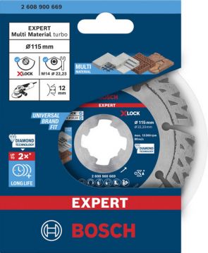 Алмазный отрезной круг универсальный Bosch EXPERT MultiMaterial X-LOCK 115x22.23x2.4x12 мм
