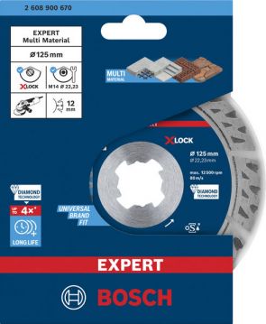 Алмазный отрезной круг универсальный Bosch EXPERT MultiMaterial X-LOCK 125x22.23x2.4x12 мм