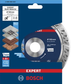 Алмазний відрізний круг універсальний Bosch EXPERT MultiMaterial 150x22.23x2.4x12 мм