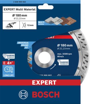 Алмазний відрізний круг універсальний Bosch EXPERT MultiMaterial 180x22.23x2.4x12 мм