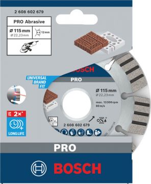 Алмазный отрезной круг по абразивным материалам Bosch PRO Abrasive 115x22.23x2.2x12 мм
