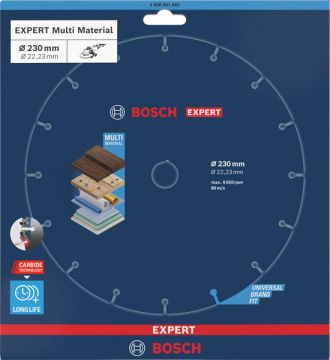 Мультифункциональный твердосплавный отрезной диск Bosch EXPERT Carbide Multi Wheel 230 мм
