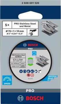 Отрезной круг Bosch PRO Stainless Steel and Metal 76x1 мм, 5 шт