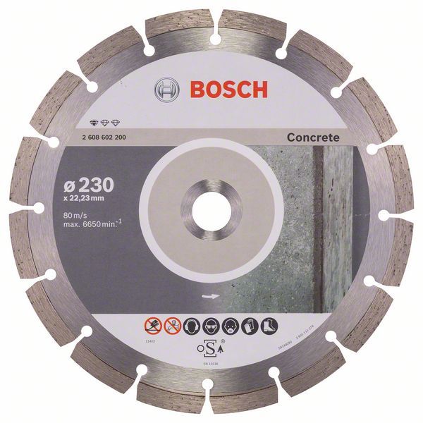 Алмазный отрезной круг по бетону Bosch Standard for Concrete 230x22.23x2.3x10 мм