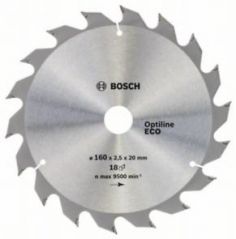Пильный диск Bosch Optiline Wood ECO 160 x 20/16, Z18