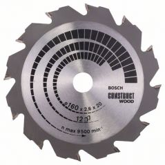 Пильный диск Bosch Construct Wood 160х20/16, Z12
