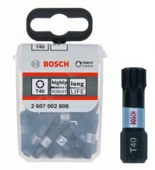 Ударная бита Bosch Impact Control T40x25 мм TicTac, 25 шт