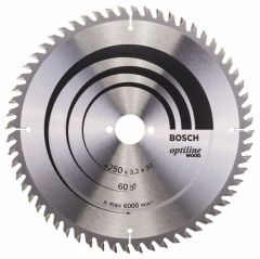 Пильный диск Bosch Optiline Wood 250 x 30x 3.2 мм, Z60