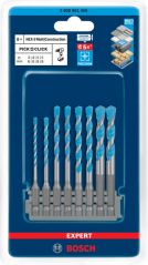 Набор сверл универсальных Bosch EXPERT HEX-9 Multi Construction Pick & Click 3-8 мм, 8 шт