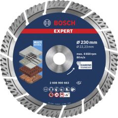 Алмазный отрезной круг универсальный Bosch EXPERT MultiMaterial 230x22.23x2.4x15 мм