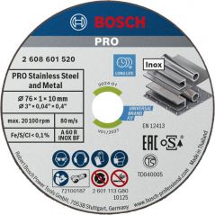Отрезной круг Bosch PRO Stainless Steel and Metal 76x1 мм, 5 шт
